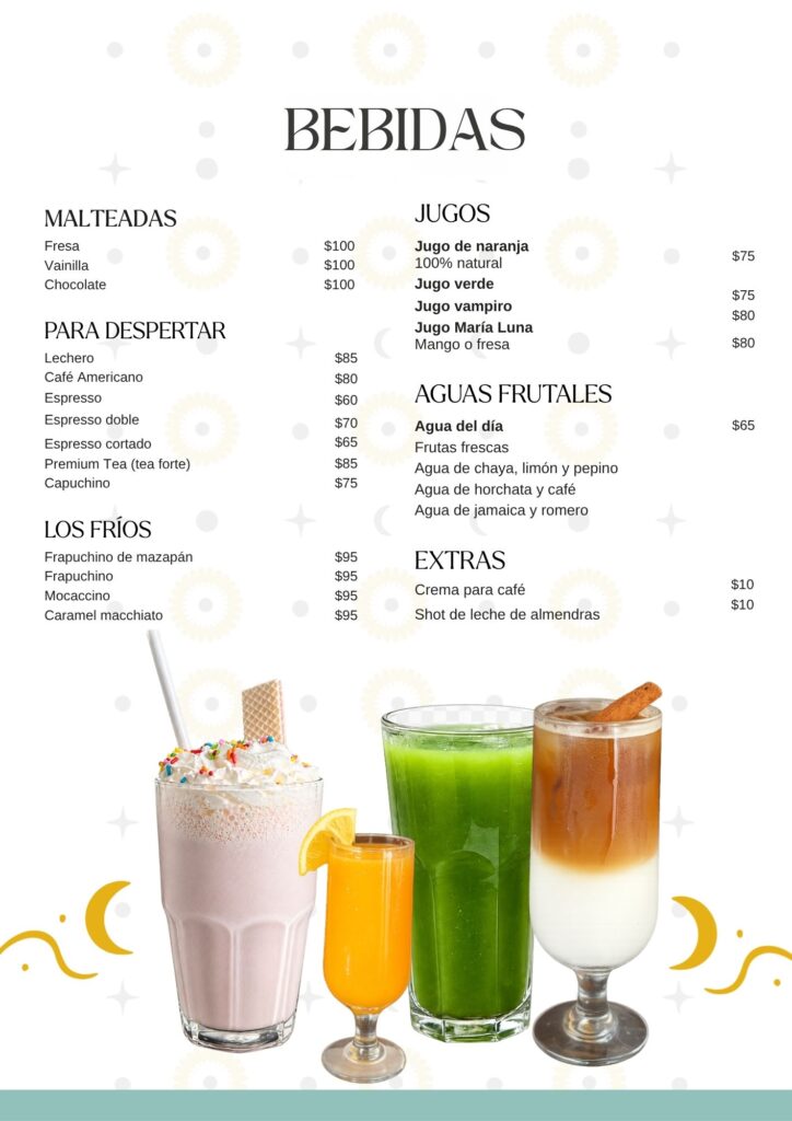 bebidas maria luna